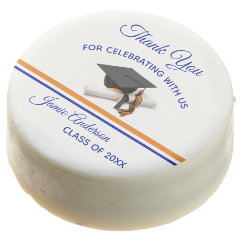 Blue and Orange Graduation Cap  Tassel Chocolate Covered Oreo