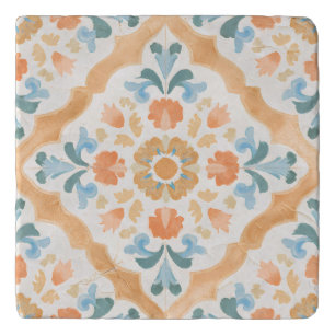 Blue and Orange Mexican Talavera Trivet