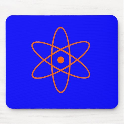 Blue and orange nuclear symbol mouse pad