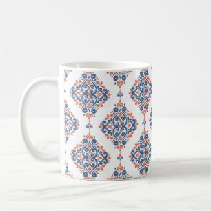 Blue and orange ornamental seamless pattern. Vinta Coffee Mug