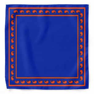 Blue and Orange Paisley Pattern Florida Bandana