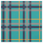 Blue and Orange Plaid Fabric