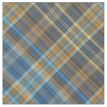 Blue and orange plaid fabric