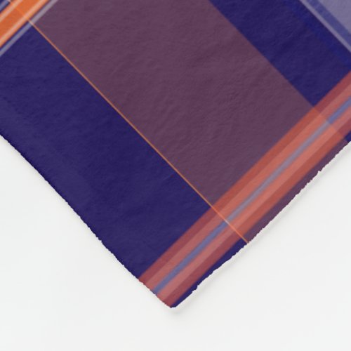 Blue and Orange Plaid Fleece Blanket