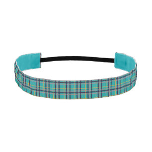 Blue and Orange Plaid Headband