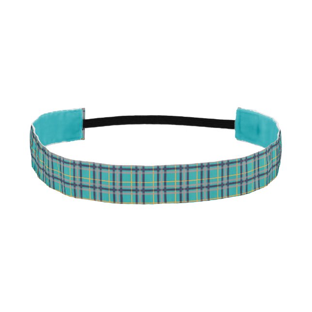 Blue and Orange Plaid Headband (Front)