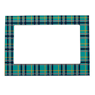 Blue and Orange Plaid Magnetic Frame