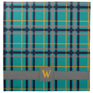 Blue and Orange Plaid Napkin