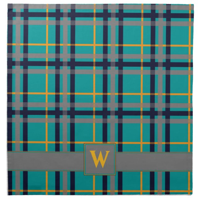 Blue and Orange Plaid Napkin (Front)