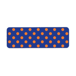 Blue and Orange Polka Dots Label