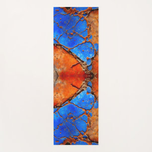 Blue and Orange Rusty Metal Yoga Mat