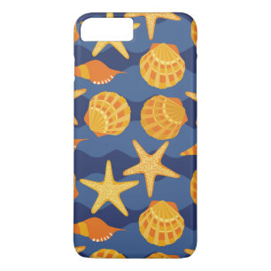 Blue And Orange Seashell Pattern iPhone 8 Plus/7 Plus Case
