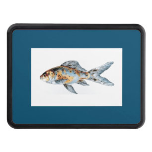 Blue and Orange Shubunkin Goldfish Fine Art  Hitch Cover