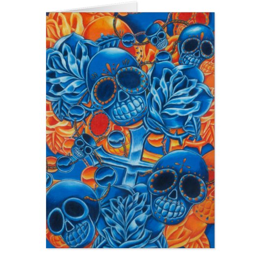 Blue and Orange Skulls Cards (Front)