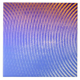 Blue and orange sound waves pattern ceramic tile