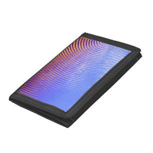 Blue and orange sound waves pattern tri-fold wallet