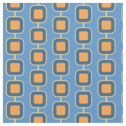 Blue and Orange Square Fabric