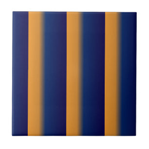 Blue and Orange Stripe Ceramic Tile