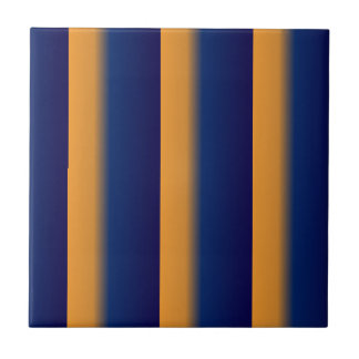 Blue and Orange Stripe  Ceramic Tile
