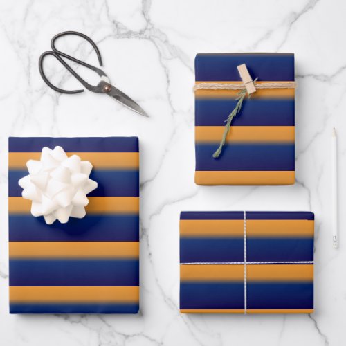 Blue and Orange Stripe  Wrapping Paper Sheets