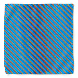 Blue and Orange Stripes Bandana