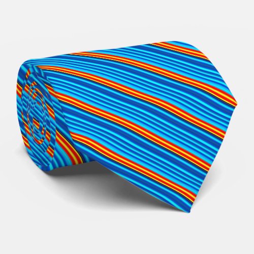 Blue and Orange Stripes Neck Tie