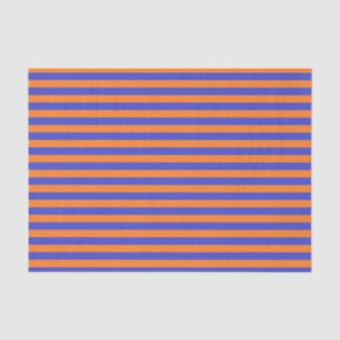 Blue and Orange Stripes Tissue Paper