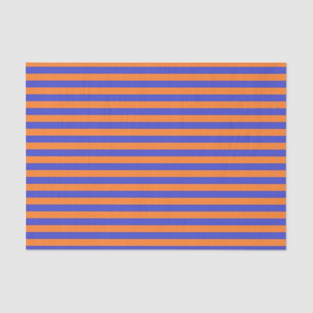 Blue and Orange Stripes Tissue Paper (Front)