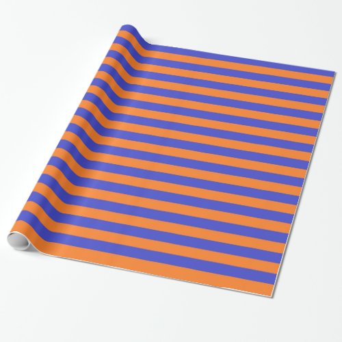 Blue and Orange Stripes Wrapping Paper