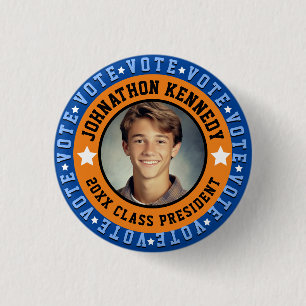 Blue and Orange Student Body Campaign Button
