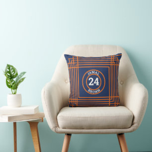 Blue and Orange throw pillow