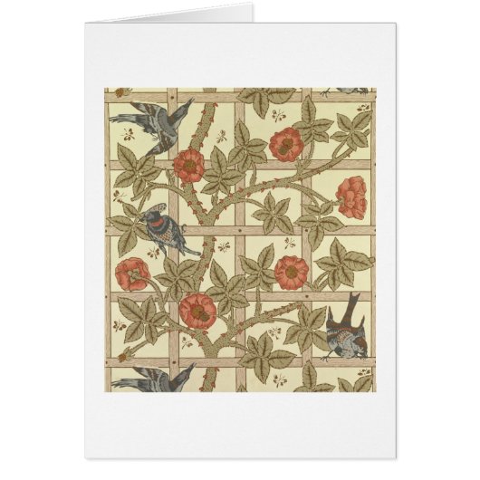 Blue and orange trellis wallpaper design, 1864 (Front)