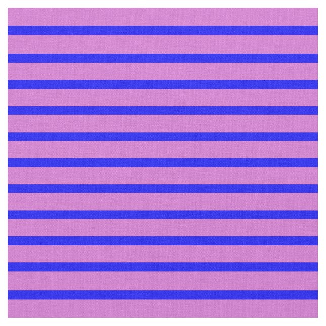 Blue and Orchid Striped Pattern Fabric (Close Up)