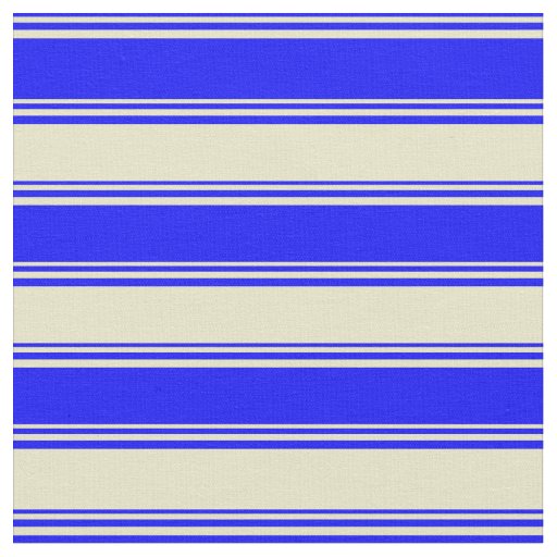 Blue and Pale Goldenrod Striped/Lined Pattern Fabric