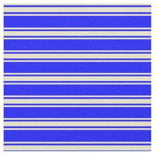 Blue and Pale Goldenrod Stripes/Lines Pattern Fabric
