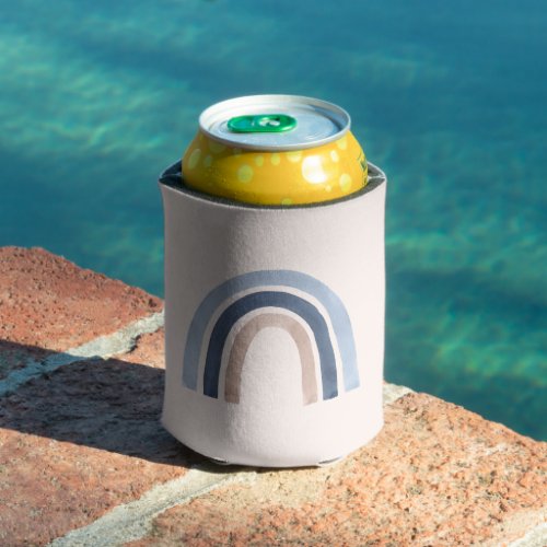 Blue and Peach Rainbow Boho Design Can Cooler