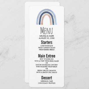 Blue and Peach Rainbow Boho Design Invitation