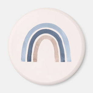 Blue and Peach Rainbow Boho Design Magnet