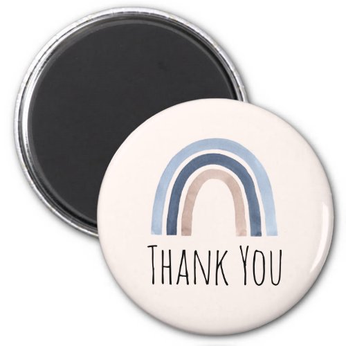 Blue and Peach Rainbow Boho Design Thank You Magnet