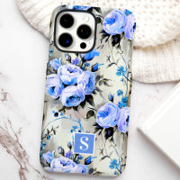 Blue and Periwinkle Monogram Floral