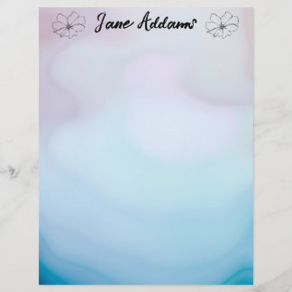 Blue and Pink Agate Letterhead