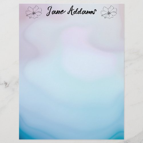 Blue and Pink Agate  Letterhead