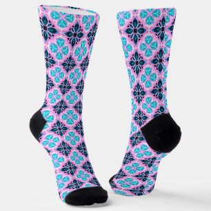Blue And Pink Argyle Socks