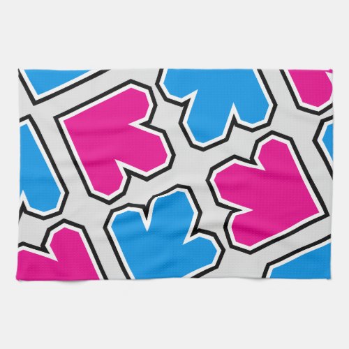 Blue and Pink Arrows Pattern Kitchen Towel