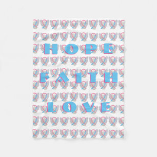 Blue and Pink Awareness Ribbon Angel Chemo Blanket