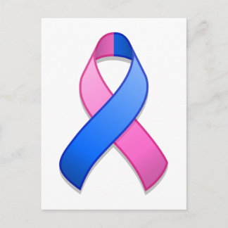 Blue and Pink Awareness Ribbon Postcard