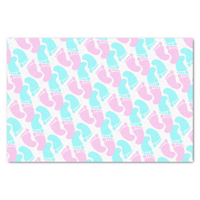 blue and pink footprints