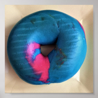 Blue and Pink Bagel Photo Poster