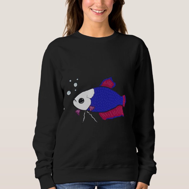 Blue And Pink Betta Fish Sweatshirt (Front)