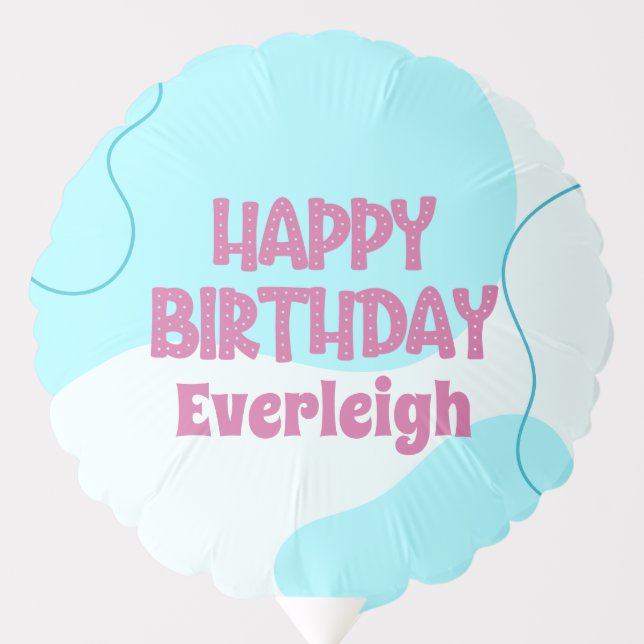 Blue and Pink Birthday Balloon (Front)